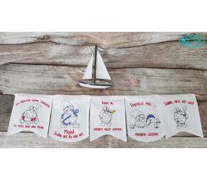 Stickdatei ITH - Seebär Gnom Wimpel "Kumm in"